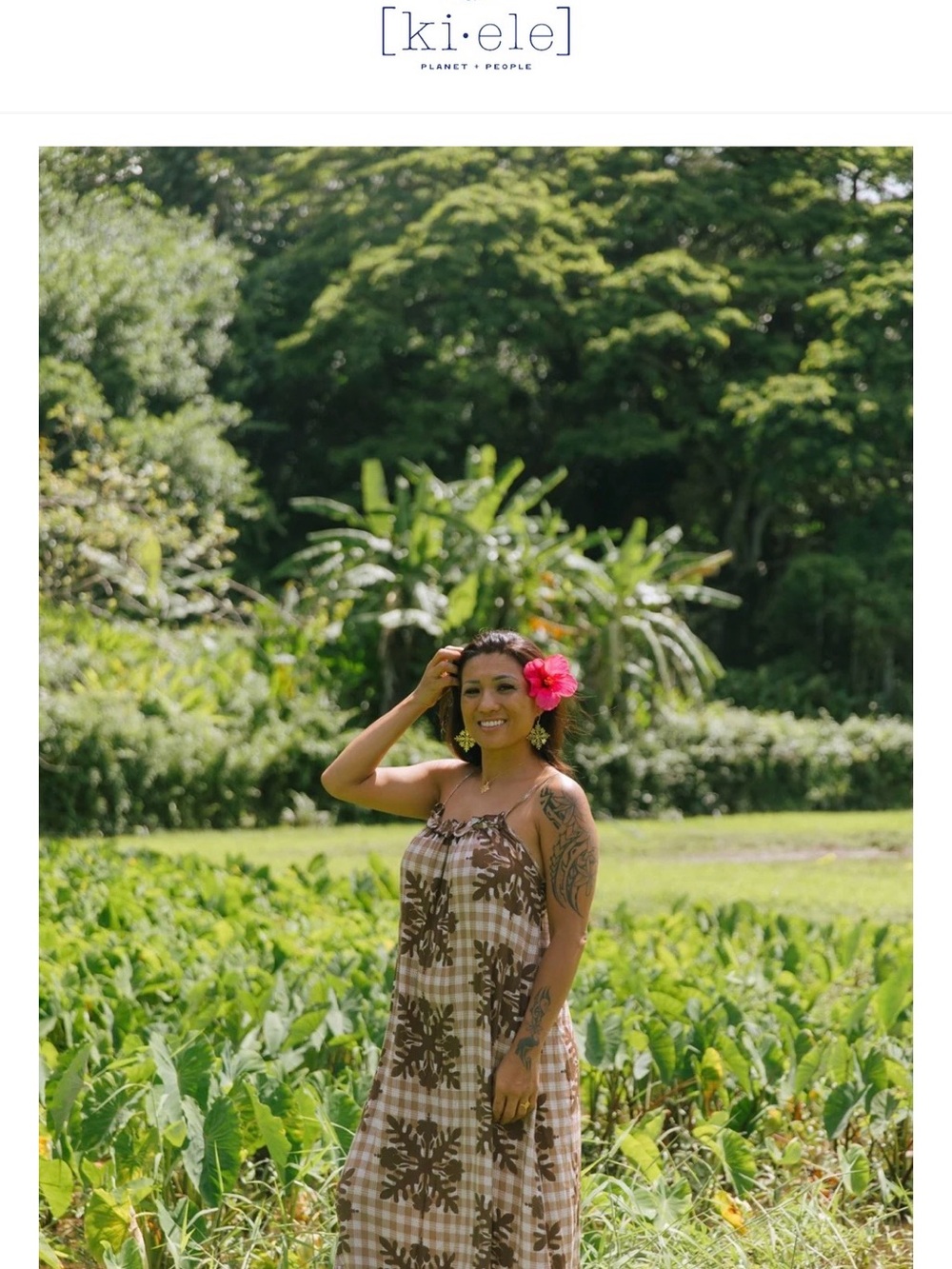 Ki-ele Brown Floral Plaid Maxi Dress